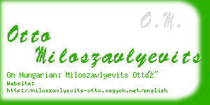 otto miloszavlyevits business card